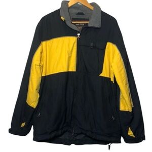 Abercrombie Vintage AF Performance Ski Jacket Mens Medium Blue Yellow Heavy Coat